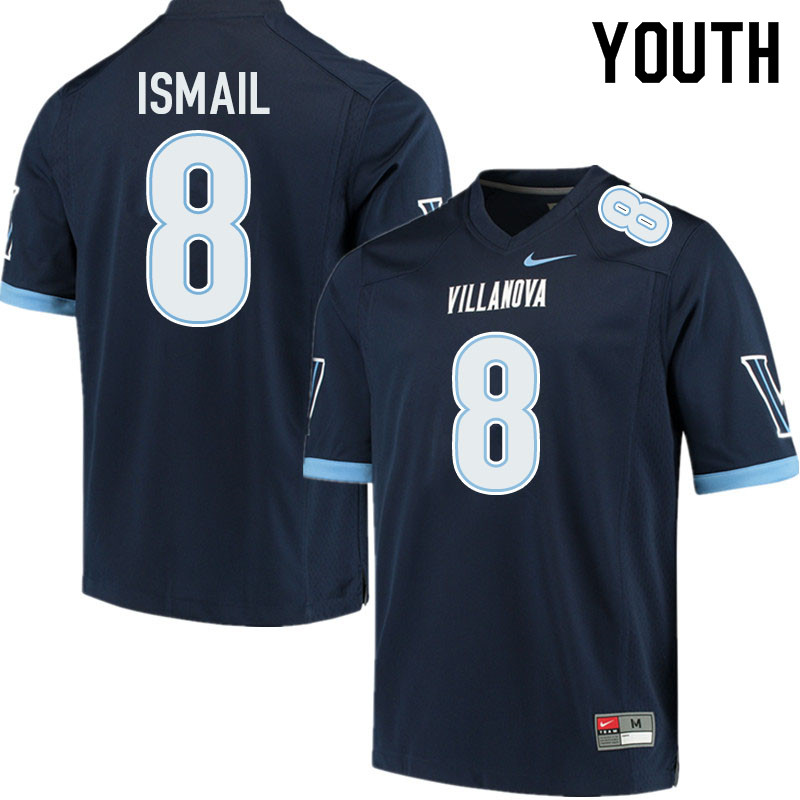 Youth #8 Qadir Ismail Villanova Wildcats College Football Jerseys Sale-Navy